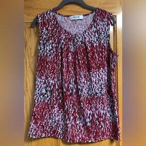 Jones Studio Sleeveless Top Black Red M